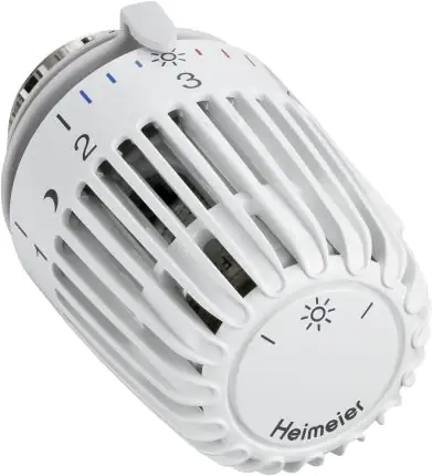 Heimeier Thermostatkopf Typ K mit festem Fühler – Weiß