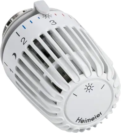 Heimeier Thermostatkopf Typ K mit festem Fühler – Weiß
